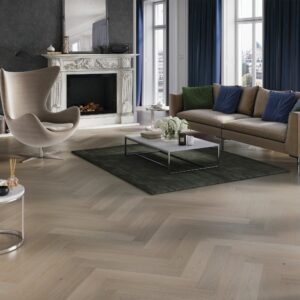 Grey Mist Oak - Manor Herringbone Parquet 14mm Matt UV lacquer Engineered Real Wood Flooring (108537)